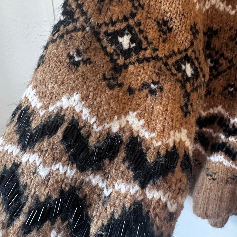 Veronica Beard Brown Patterned Turtleneck Sweater - image 5